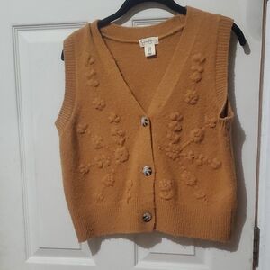 Jessica Simpson Mustard V-Neck Sweater Vest
